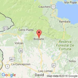 Localización de Bajo Boquete en Chiriquí