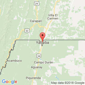 Localización de Yacuiba en Tarija