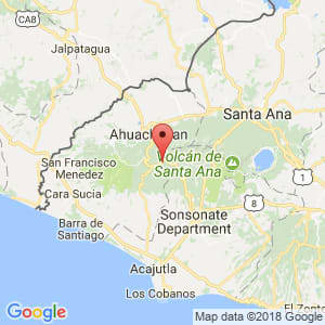 Localización de Apaneca en Ahuachapán