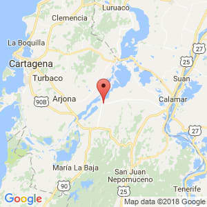 Localización de Mahates en Bolívar