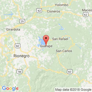 Localización de Guatapé en Antioquia