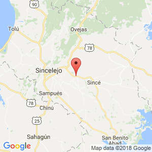 Localización de San Juan de Betulia en Sucre