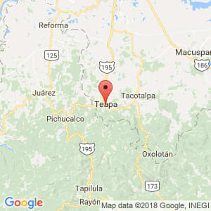 Localización de Teapa en Tabasco