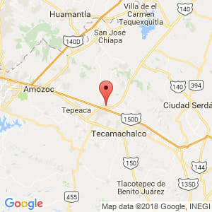 Localización de Acatzingo en Puebla