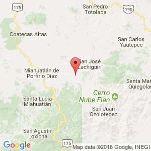 Localización de San Cristóbal Amatlán en Oaxaca