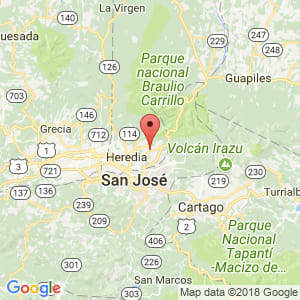 Localización de San Isidro en Heredia