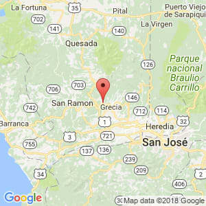 Localización de Sarchí Norte en Alajuela