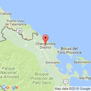 Localización de Changuinola en Bocas del Toro