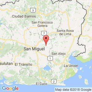 Localización de Uluazapa en San Miguel