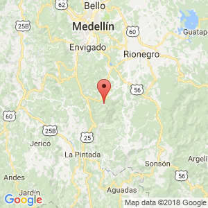 Localización de Montebello en Antioquia