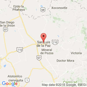 Localización de San Luis de la Paz en Guanajuato