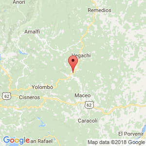 Localización de Yalí en Antioquia