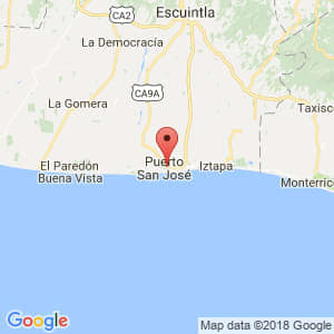 Localización de Puerto San José en Escuintla