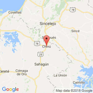Localización de Chinú en Córdoba