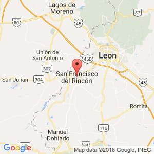 Localización de San Francisco del Rincón en Guanajuato