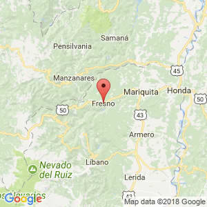Localización de Fresno en Tolima