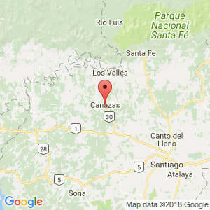 Localización de Cañazas en Veraguas