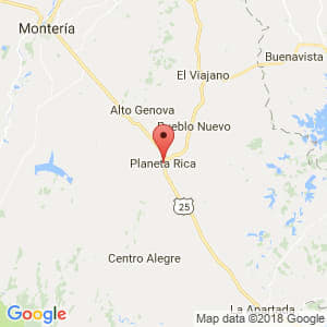 Localización de Planeta Rica en Córdoba