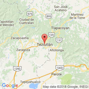 Localización de Teziutlán en Puebla