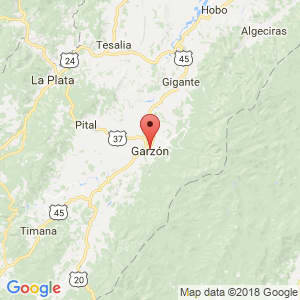 Localización de Garzón en Huila