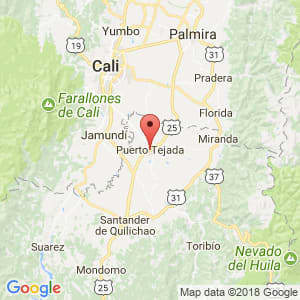 Localización de Puerto Tejada en Cauca