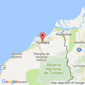 Localización de Tumbes en Tumbes