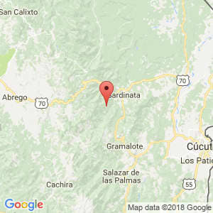 Localización de Bucarasica en Norte de Santander