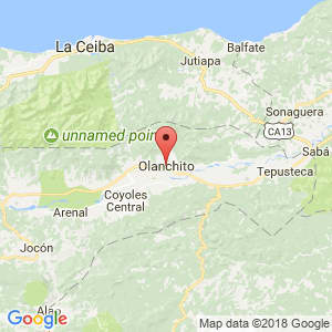 Localización de Olanchito en Yoro