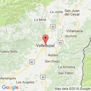 Localización de Valledupar en Cesar