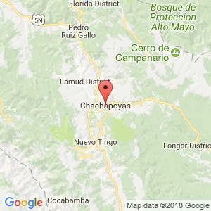 Localización de Chachapoyas en Amazonas