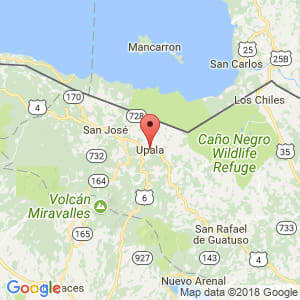 Localización de Upala en Alajuela