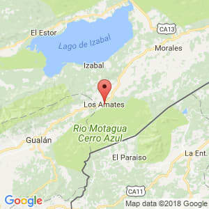 Localización de Los Amates en Izabal