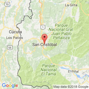 Localización de San Cristóbal en Táchira