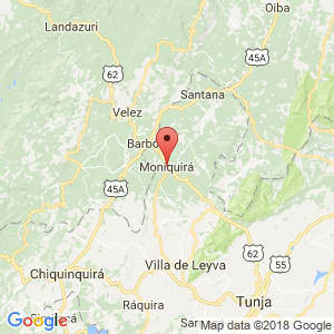 Localización de Moniquirá en Boyacá