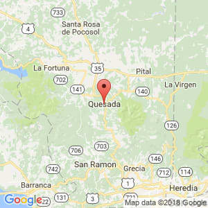 Localización de Quesada en Alajuela