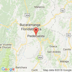 Localización de Piedecuesta en Santander