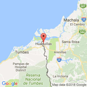 Localización de Huaquillas en El Oro
