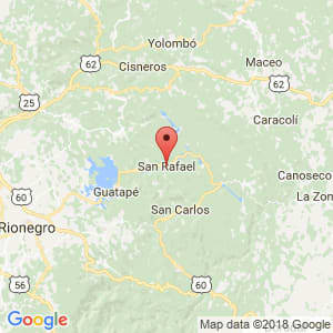 Localización de San Rafael en Antioquia