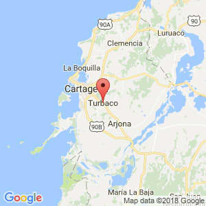 Localización de Turbaco en Bolívar