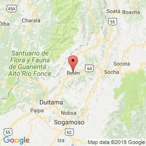 Localización de Belén en Boyacá