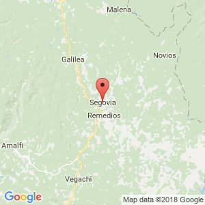 Localización de Segovia en Antioquia
