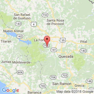 Localización de Chachagua en Alajuela