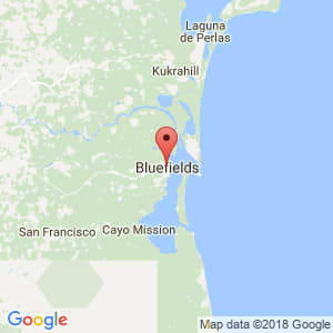 Localización de Bluefields en Atlántico Sur