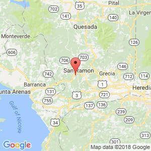 Localización de Santiago en Alajuela