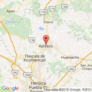Localización de Apizaco en Tlaxcala