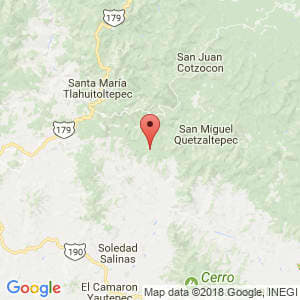 Localización de San Juan Juquila Mixes en Oaxaca
