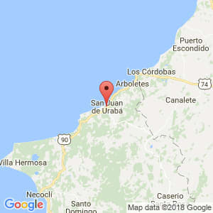 Localización de San Juan de Urabá en Antioquia