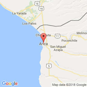 Localización de Arica en Arica y Parinacota