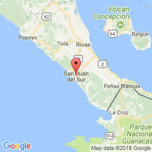 Localización de San Juan del Sur en Rivas