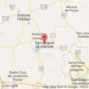 Localización de San Miguel de Allende en Guanajuato